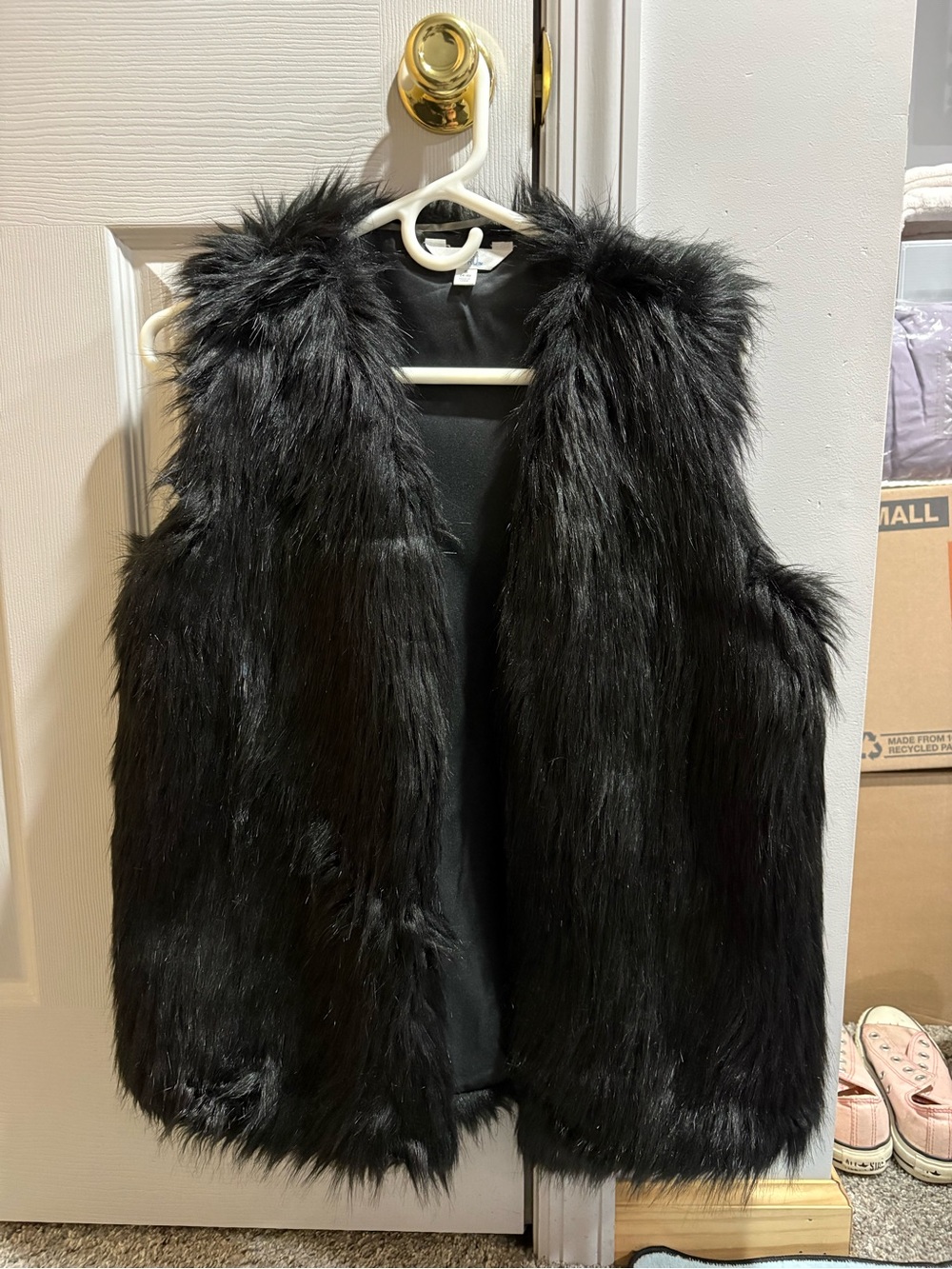 Black Faux Fur Vest